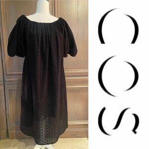 COS Black Midi Eyelet Dress -Sz 6